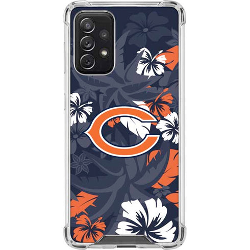 NFL Chicago Bears Tropical Print Galaxy A72 5G Clear Case